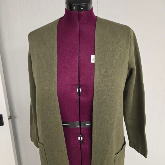 Women's Time And Tru Green Open Longer Knit Cardigan - Size Medium - Picture 3 of 8